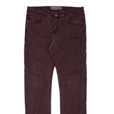 DRIVER Mens Trousers Maroon Regular Straight W35 L33