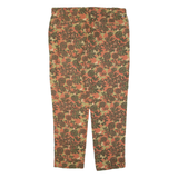 TREND Floral Womens Trousers Green Regular Tapered Linen W32 L26