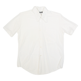 Mens Plain Shirt White Nylon M