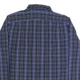 DKNY Mens Shirt Blue Check Long Sleeve L
