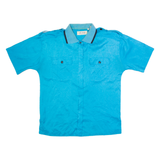 JOSEPHINE Womens Plain Shirt Blue 90s M