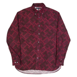 TOMMY HILFIGER Mens Shirt Red Crazy Pattern Long Sleeve M