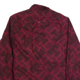 TOMMY HILFIGER Mens Shirt Red Crazy Pattern Long Sleeve M