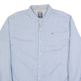 TOMMY HILFIGER Mens Plain Shirt Blue Long Sleeve L