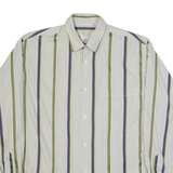 IL LEGITIME Mens Shirt Grey Striped Long Sleeve L