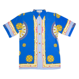 PROGRESS Womens Shirt Blue 90s Crazy Pattern M