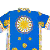 PROGRESS Womens Shirt Blue 90s Crazy Pattern M