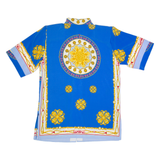 PROGRESS Womens Shirt Blue 90s Crazy Pattern M