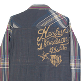 HARLEY DAVIDSON Womens Shirt Grey Check Long Sleeve S