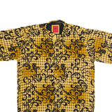 LECHE Mens Shirt Yellow Crazy Pattern S