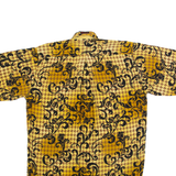 LECHE Mens Shirt Yellow Crazy Pattern S