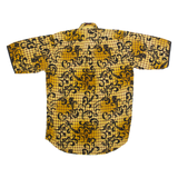 LECHE Mens Shirt Yellow Crazy Pattern S