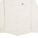 LEE Mens Plain Shirt Beige Long Sleeve XL