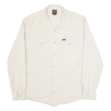 LEE Mens Plain Shirt Beige Long Sleeve XL