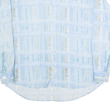 LETS GO Mens Shirt Blue Check Long Sleeve L