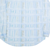 LETS GO Mens Shirt Blue Check Long Sleeve L