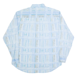 LETS GO Mens Shirt Blue Check Long Sleeve L