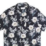 PIER ONE Mens Hawaiian Shirt Black Floral M
