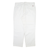 DICKIES Mens Trousers White Regular Straight W38 L30