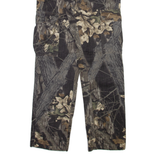 Forest Camo Cargo Mens Trousers Beige Relaxed Straight W30 L31