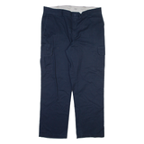DICKIES Cargo Mens Trousers Blue Relaxed Straight W40 L31