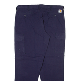 CARHARTT Cargo Mens Trousers Blue Relaxed Tapered W38 L30