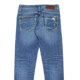 G-STAR Distressed Mens Jeans Blue Regular Tapered Stone Wash W32 L31