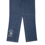 Floral Womens Jeans Blue Regular Skinny W33 L31