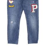 PEPE JEANS Stanley Distressed Mens Jeans Blue Tapered Stone Wash W33 L26