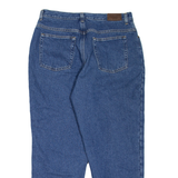 LL BEAN Fleece Lined Womens Jeans Blue Regular Mom W32 L28