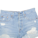 LEVI'S Cut Off 501 Womens Denim Shorts Blue S W28