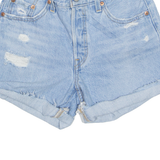 LEVI'S 501 Cut Off Turn Up Womens Denim Shorts Blue S W27