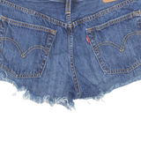 LEVI'S Cut Off 501 Womens Denim Shorts Blue M W33