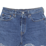 LEVI'S Cut Off 501 Womens Denim Shorts Blue S W26