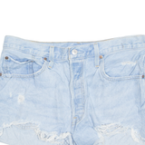 LEVI'S Cut Off Distressed 501 Womens Denim Shorts Blue M W32