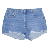 LEVI'S Cut Off 501 Womens Denim Shorts Blue M W34