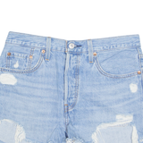LEVI'S Cut Off Distressed 501 Womens Denim Shorts Blue M W30