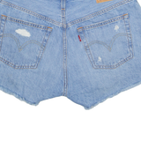 LEVI'S Cut Off Distressed 501 Womens Denim Shorts Blue M W30