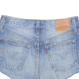 LEVI'S Cut Off Premium E 501 Womens Denim Shorts Blue S W28