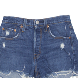 LEVI'S Cut Off 501 Womens Denim Shorts Blue XS W25