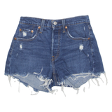 LEVI'S Cut Off 501 Womens Denim Shorts Blue XS W25