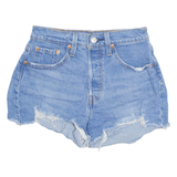 LEVI'S Cut Off 501 Womens Denim Shorts Blue XS W26