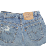LEVI'S Cut Off Distressed Womens Denim Shorts Blue S W26