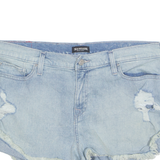 TRUE RELIGION Cut Off Distressed Womens Denim Shorts Blue L W36