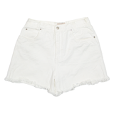 EASY WEAR High Waist Womens Denim Shorts White M W30