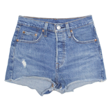LEVI'S Cut Off 501 Womens Denim Shorts Blue S W26