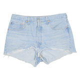 LEVI'S Cut Off 501 Womens Denim Shorts Blue M W34