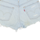 LEVI'S Cut Off 501 Distressed Womens Denim Shorts Blue S W28