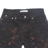 TOMMY HILFIGER Cut Off Mens Denim Shorts Black Crazy Pattern M W30