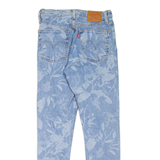LEVI'S 501S Jeans Floral BIG E Womens Blue Skinny Straight W26 L28